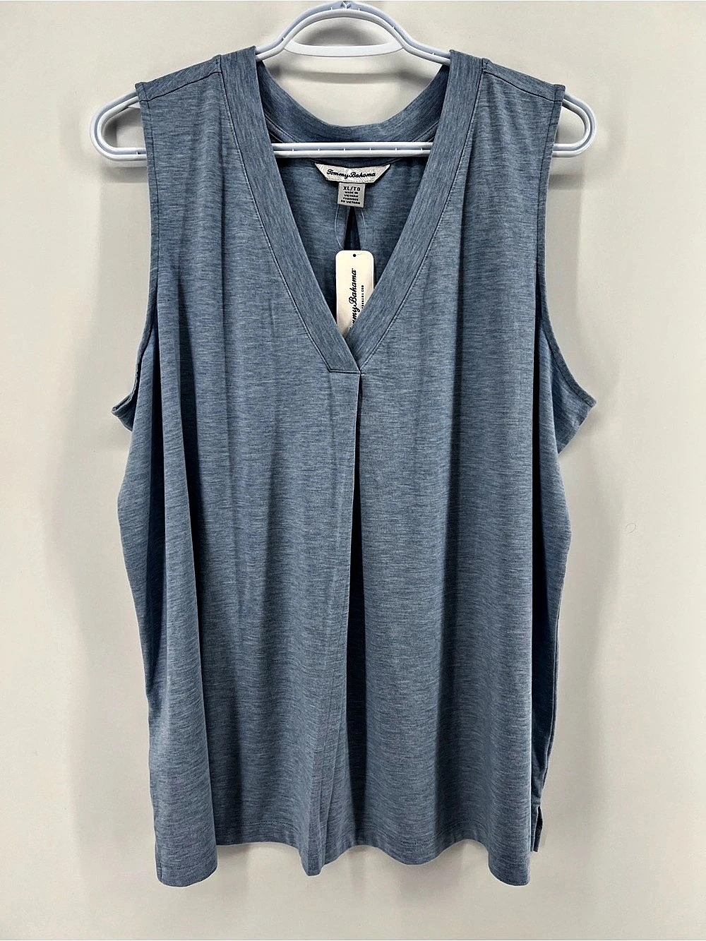 Tommy Bahama Kauai V-Neck Tank Blue Sleeveless Tunic Women’s XL NWT